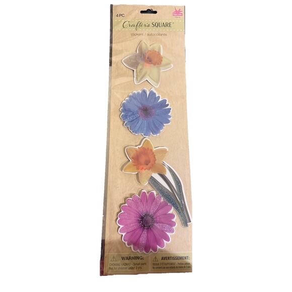 Floral Flower Stickers Bulletin Board Walls Smooth Surfaces 3" to 5" Flowers - Picture 1 of 7